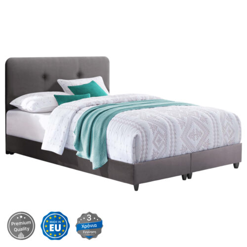 ΚΡΕΒΑΤΙ DOLORES ΑΠΟ ΓΚΡΙ ΒΕΛΟΥΔΟ HM637.10 ΓΙΑ ΣΤΡΩΜΑ 150x200 εκ. (x1)