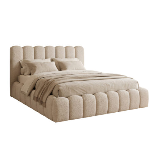 ΚΡΕΒΑΤΙ ΔΙΠΛΟ MARIUS HM759.03 ΜΠΕΖ CHENILLE ΥΦΑΣΜΑ-- ΓΙΑ ΣΤΡΩΜΑ 160x200εκ (x1)