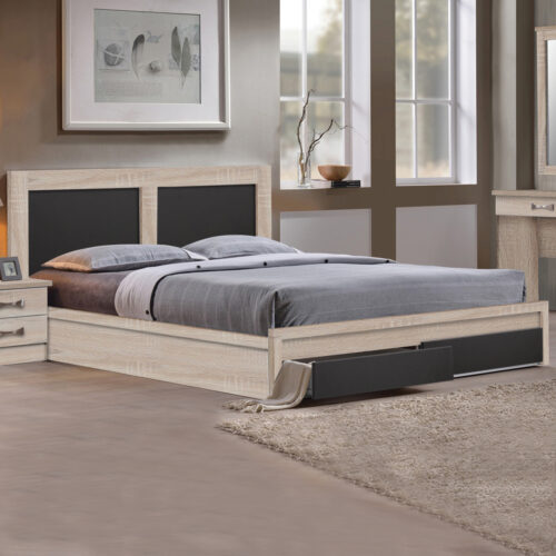 ΚΡΕΒΑΤΙ CAPRI HM312.04 ΜΕ 2 ΣΥΡΤΑΡΙΑ SONOMA-ΓΚΡΙ ΓΙΑ ΣΤΡΩΜΑ 150x200εκ. (x1)