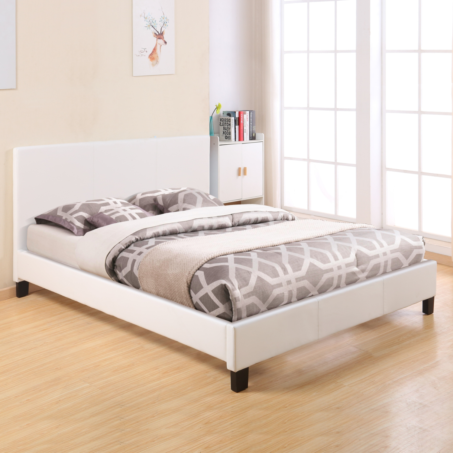 ΚΡΕΒΑΤΙ ΜΕ ΣΤΡΩΜΑ BECCA HM10803.01 ΛΕΥΚΟ PU--ΓΙΑ 150x200εκ (x1) - Image 2