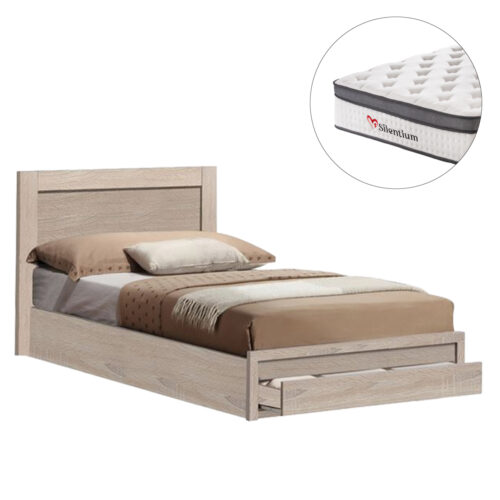 ΚΡΕΒΑΤΙ ΜΟΝΟ ΜΕ ΣΥΡΤΑΡΙ & ΣΤΡΩΜΑ MELANY HM10745.02 ΜΕΛΑΜΙΝΗ SONAMA--ΓΙΑ 90x190εκ (x1)