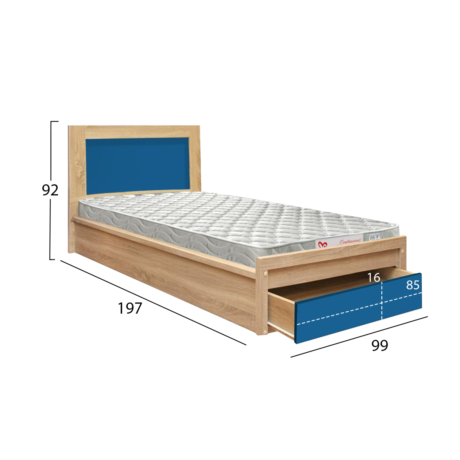 ΚΡΕΒΑΤΙ ΠΑΙΔΙΚΟ ΜΕ ΣΥΡΤΑΡΙ PLAYROOM HM21326 ΜΕΛΑΜΙΝΗ ΣΕ SONAMA/ΣΙΕΛ--ΜΕ ΣΤΡΩΜΑ 90x190εκ (x1) - Image 2