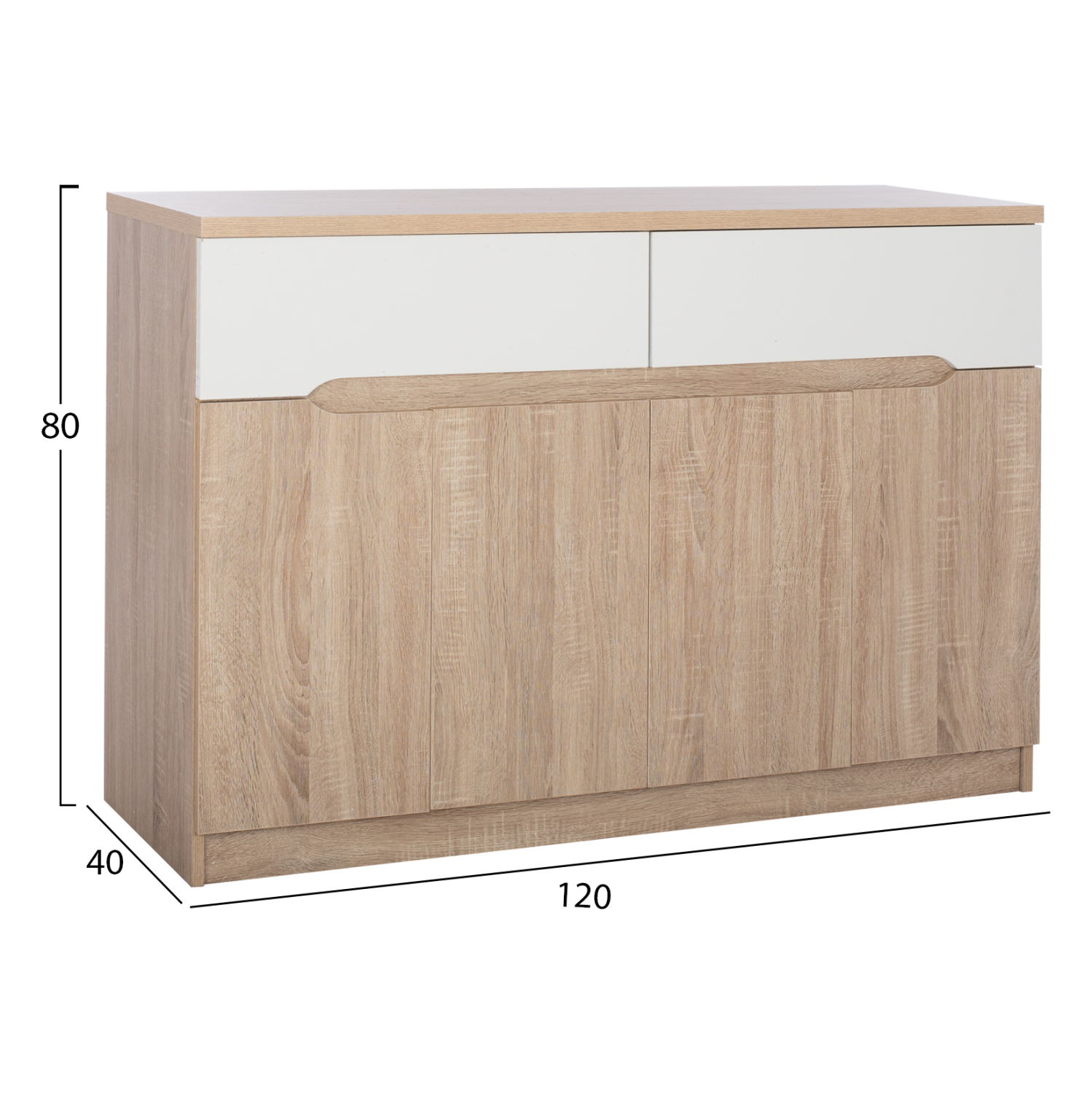 ΜΠΟΥΦΕΣ JOLENE HM2234.02 2 ΣΥΡΤΑΡΙΑ & 4 ΠΟΡΤΕΣ SONAMA 120X40X80εκ. (x1) - Image 2