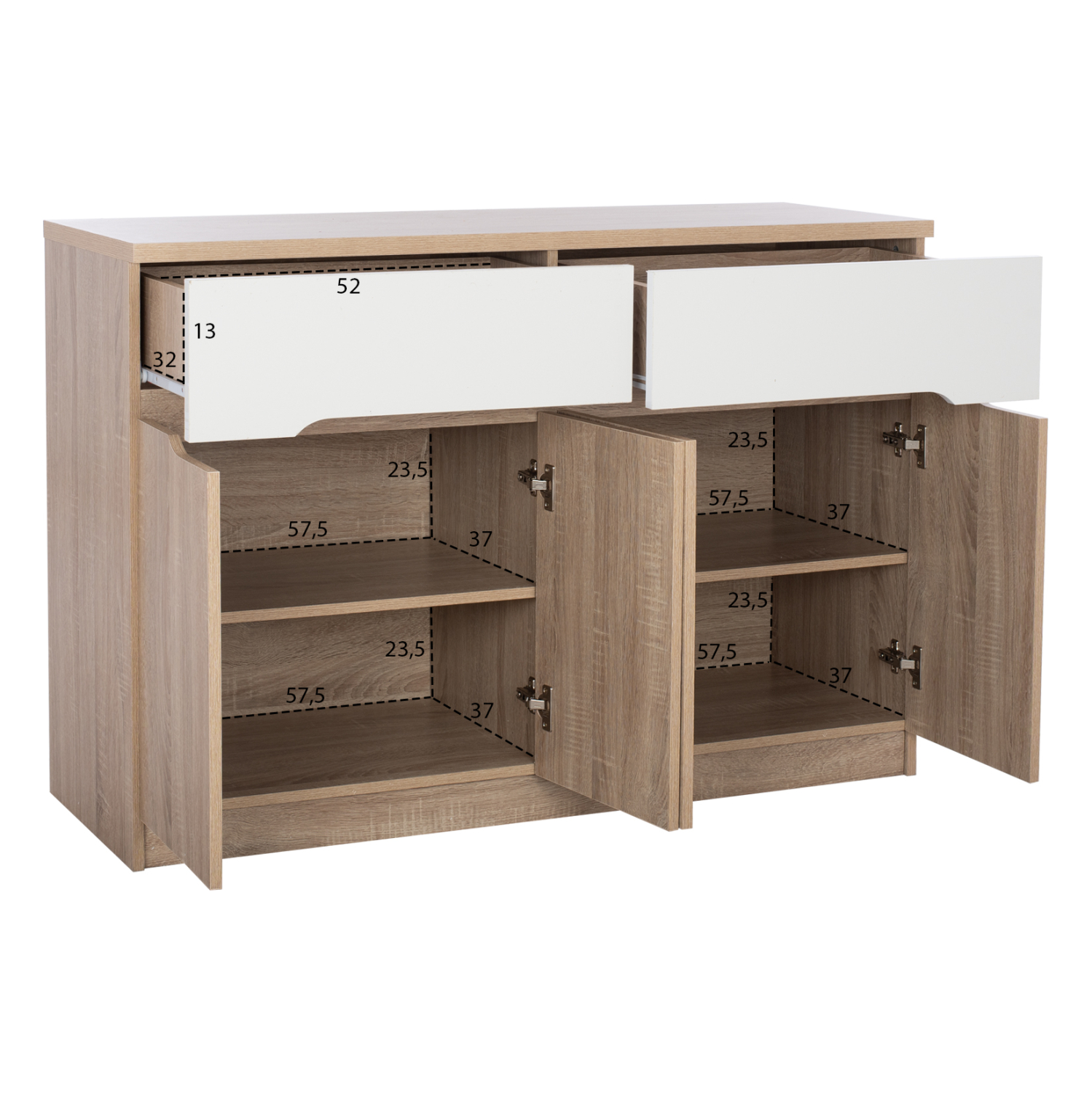 ΜΠΟΥΦΕΣ JOLENE HM2234.02 2 ΣΥΡΤΑΡΙΑ & 4 ΠΟΡΤΕΣ SONAMA 120X40X80εκ. (x1) - Image 3