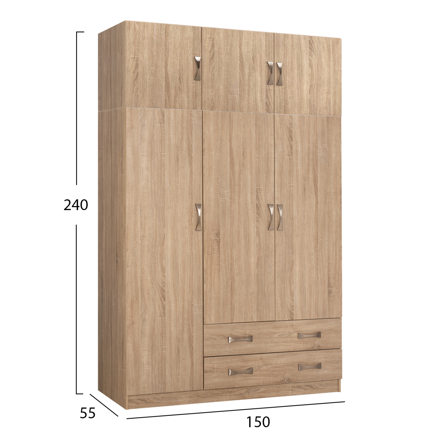 ΝΤΟΥΛΑΠΑ 3ΦΥΛΛΗ ΜΕ ΠΑΤΑΡΙ CARLY HM10891.02 ΜΕΛΑΜΙΝΗ ΣΕ SONAMA 150X55Χ240Υεκ. (x1) - Image 2