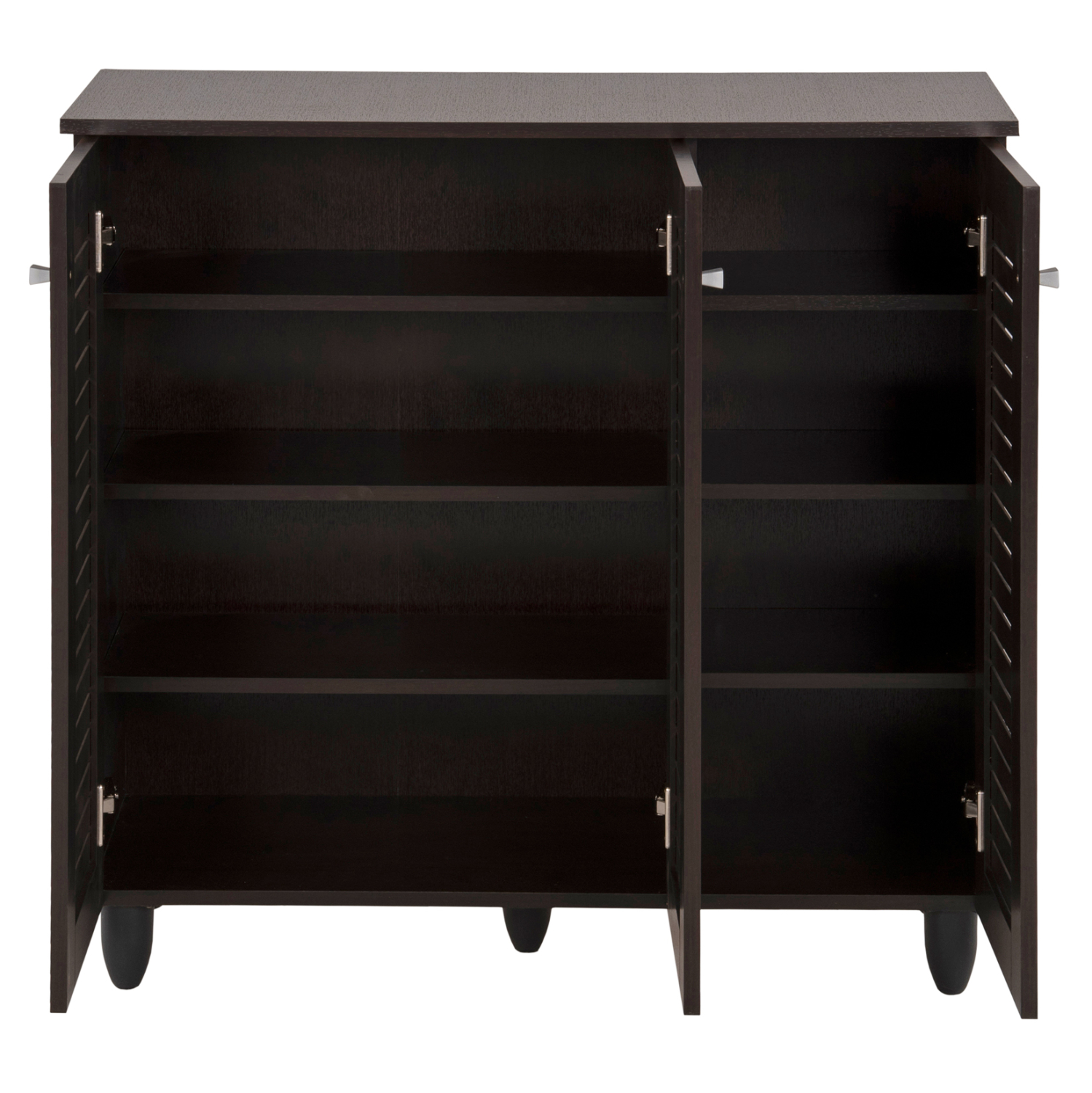ΠΑΠΟΥΤΣΟΘΗΚΗ-ΝΤΟΥΛΑΠΑ PROLLY HM9609.01 ΜΕΛΑΜΙΝΗ WENGE-3ΠΟΡΤΕΣ-4ΡΑΦΙΑ 87x32x88Υεκ. (x1) - Image 4