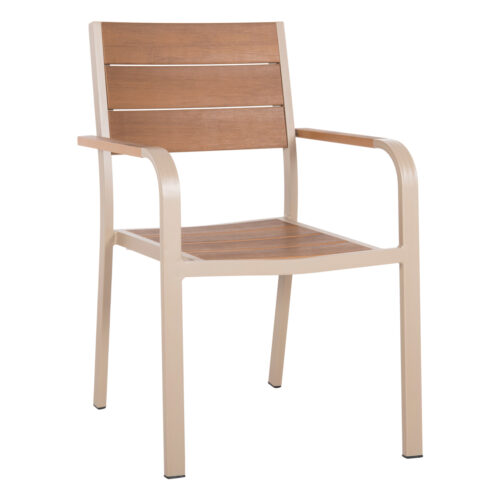 ΠΟΛΥΘΡΟΝΑ ΑΛΟΥΜΙΝΙΟΥ SAGA HM5127.04 ΣΑΜΠΑΝΙ ΜΕ POLYWOOD 55x52x86Yεκ. (x1)