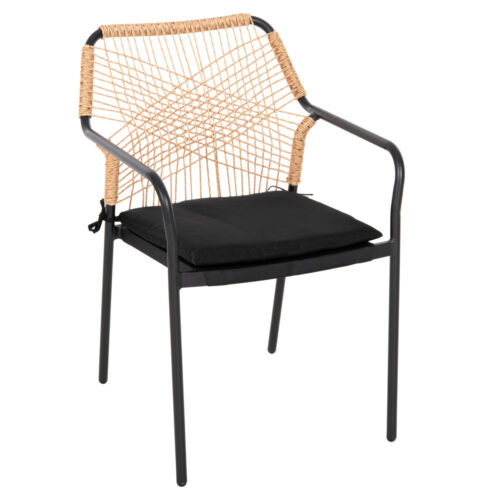 ΠΟΛΥΘΡΟΝΑ ΑΛΟΥΜΙΝΙΟΥ TROTTER HM5865.11 ΣΚΟΥΡΟΣ ΓΚΡΙ ΣΚΕΛΕΤΟΣ ΜΕ WICKER ΜΠΕΖ & ΜΑΥΡΟ ΜΑΞΙΛΑΡΙ (x1)