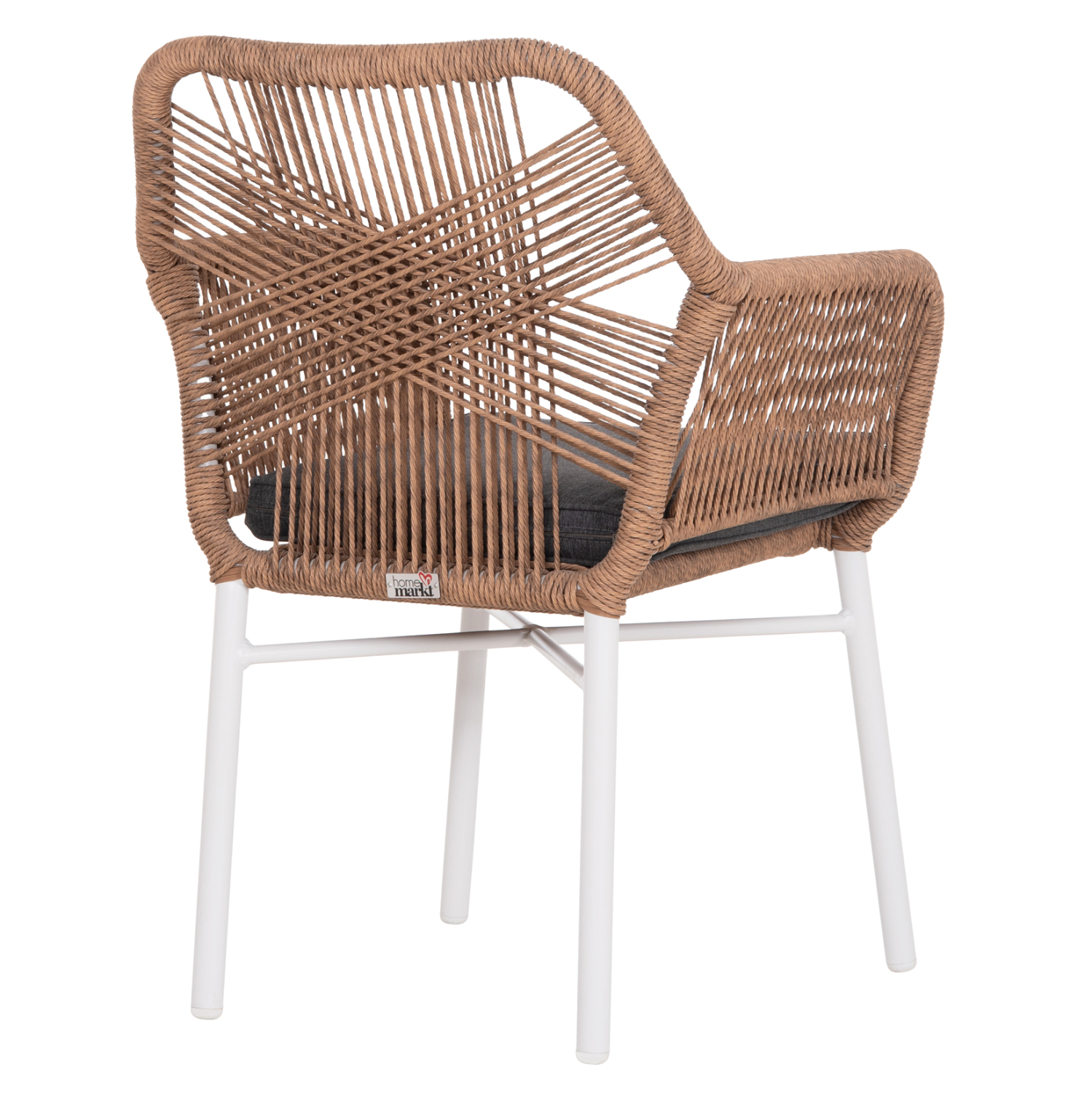 ΠΟΛΥΘΡΟΝΑ TOPIN HM6048.01 ΑΛΟΥΜΙΝΙΟ ΛΕΥΚΟ-P.E. RATTAN ΑΝΟΙΧΤΟ ΚΑΦΕ-ΜΑΞΙΛΑΡΙ ΓΚΡΙ 58x60x83Υ εκ (x1) - Image 5