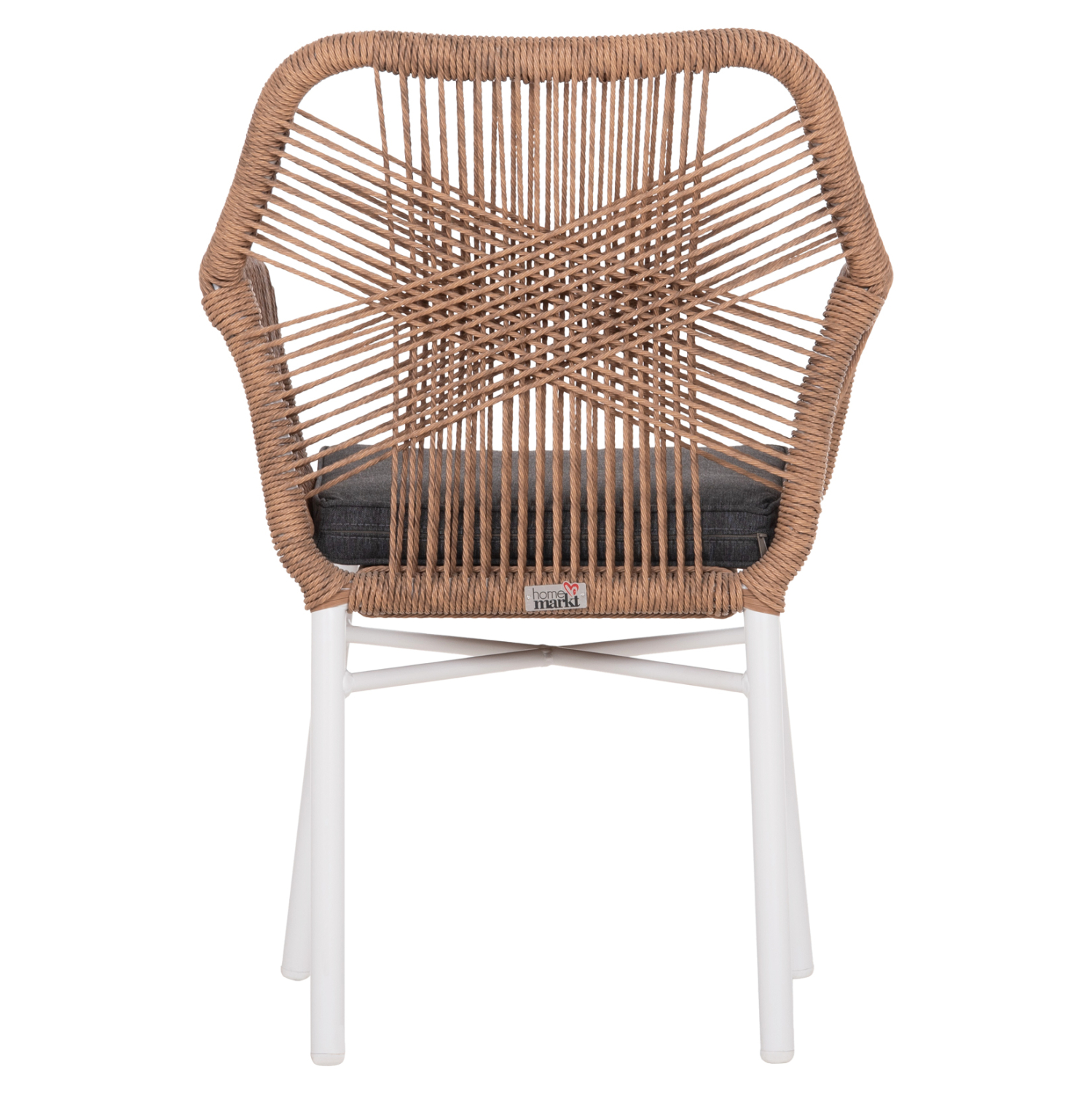 ΠΟΛΥΘΡΟΝΑ TOPIN HM6048.01 ΑΛΟΥΜΙΝΙΟ ΛΕΥΚΟ-P.E. RATTAN ΑΝΟΙΧΤΟ ΚΑΦΕ-ΜΑΞΙΛΑΡΙ ΓΚΡΙ 58x60x83Υ εκ (x1) - Image 6