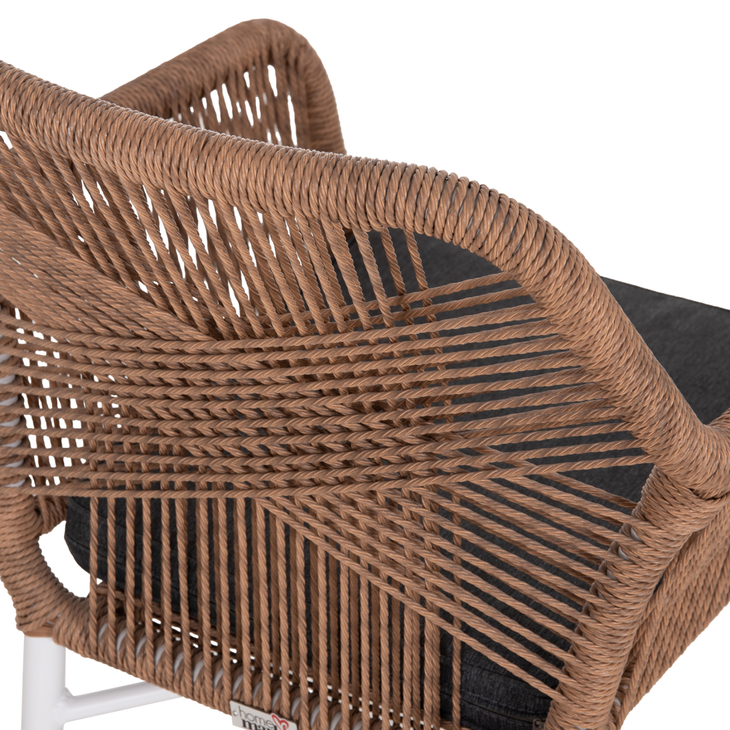 ΠΟΛΥΘΡΟΝΑ TOPIN HM6048.01 ΑΛΟΥΜΙΝΙΟ ΛΕΥΚΟ-P.E. RATTAN ΑΝΟΙΧΤΟ ΚΑΦΕ-ΜΑΞΙΛΑΡΙ ΓΚΡΙ 58x60x83Υ εκ (x1) - Image 9