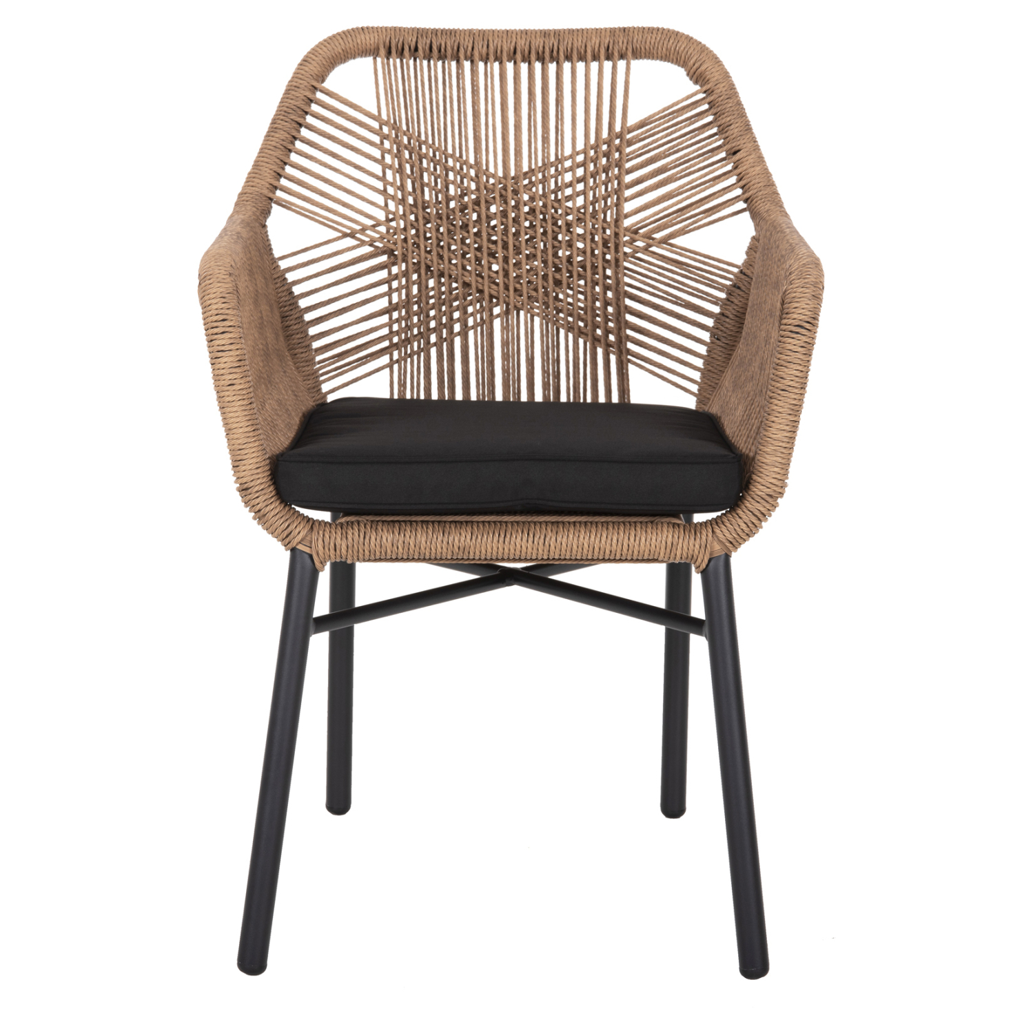 ΠΟΛΥΘΡΟΝΑ TOPIN HM6048.02 ΑΛΟΥΜΙΝΙΟ ΜΑΥΡΟ-P.E. RATTAN ΜΠΕΖ-ΜΑΞΙΛΑΡΙ ΜΑΥΡΟ 57x65x84Υ εκ (x1) - Image 3