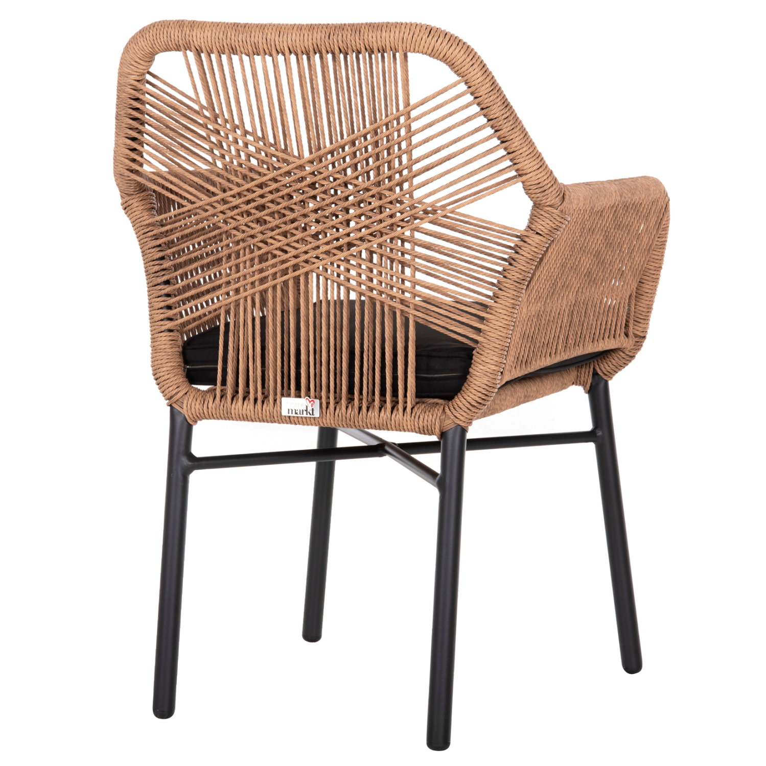 ΠΟΛΥΘΡΟΝΑ TOPIN HM6048.02 ΑΛΟΥΜΙΝΙΟ ΜΑΥΡΟ-P.E. RATTAN ΜΠΕΖ-ΜΑΞΙΛΑΡΙ ΜΑΥΡΟ 57x65x84Υ εκ (x1) - Image 5