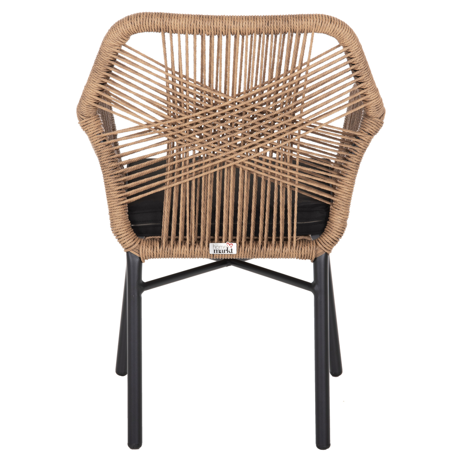ΠΟΛΥΘΡΟΝΑ TOPIN HM6048.02 ΑΛΟΥΜΙΝΙΟ ΜΑΥΡΟ-P.E. RATTAN ΜΠΕΖ-ΜΑΞΙΛΑΡΙ ΜΑΥΡΟ 57x65x84Υ εκ (x1) - Image 6