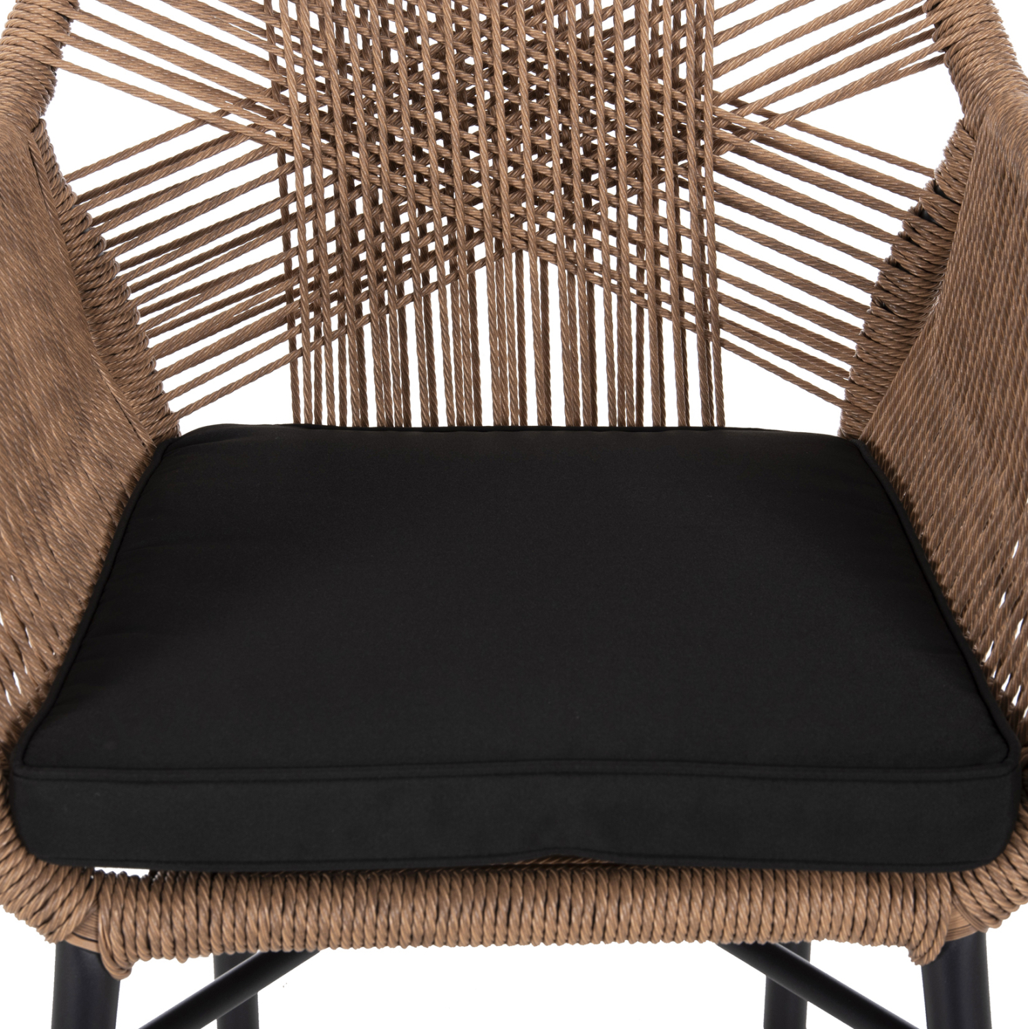 ΠΟΛΥΘΡΟΝΑ TOPIN HM6048.02 ΑΛΟΥΜΙΝΙΟ ΜΑΥΡΟ-P.E. RATTAN ΜΠΕΖ-ΜΑΞΙΛΑΡΙ ΜΑΥΡΟ 57x65x84Υ εκ (x1) - Image 8