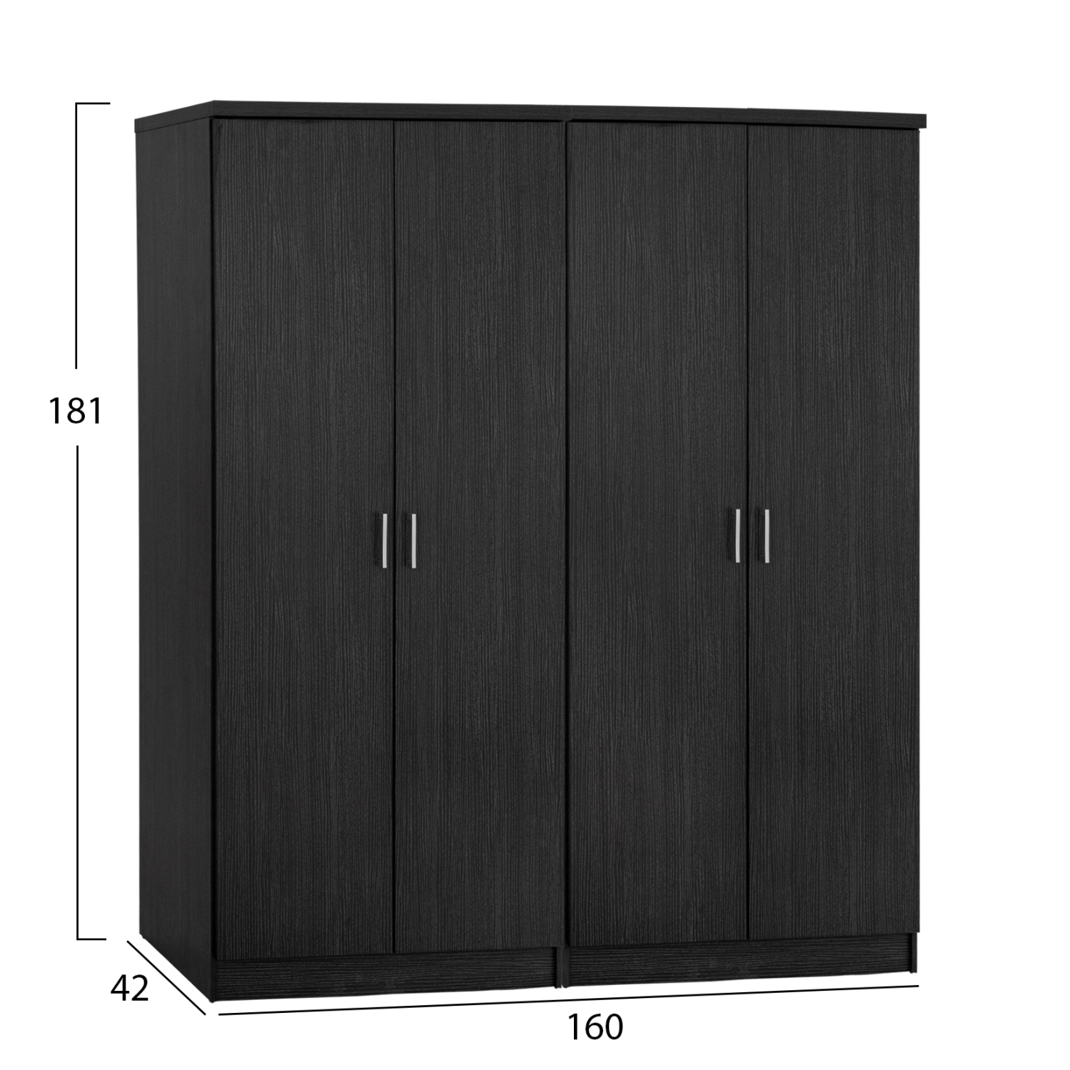 ΣΕΤ 2 ΤΜΧ ΝΤΟΥΛΑΠΑ 4ΦΥΛΛΗ ZEBRANO 160X42X181 HM11350.01 (x1) - Image 2
