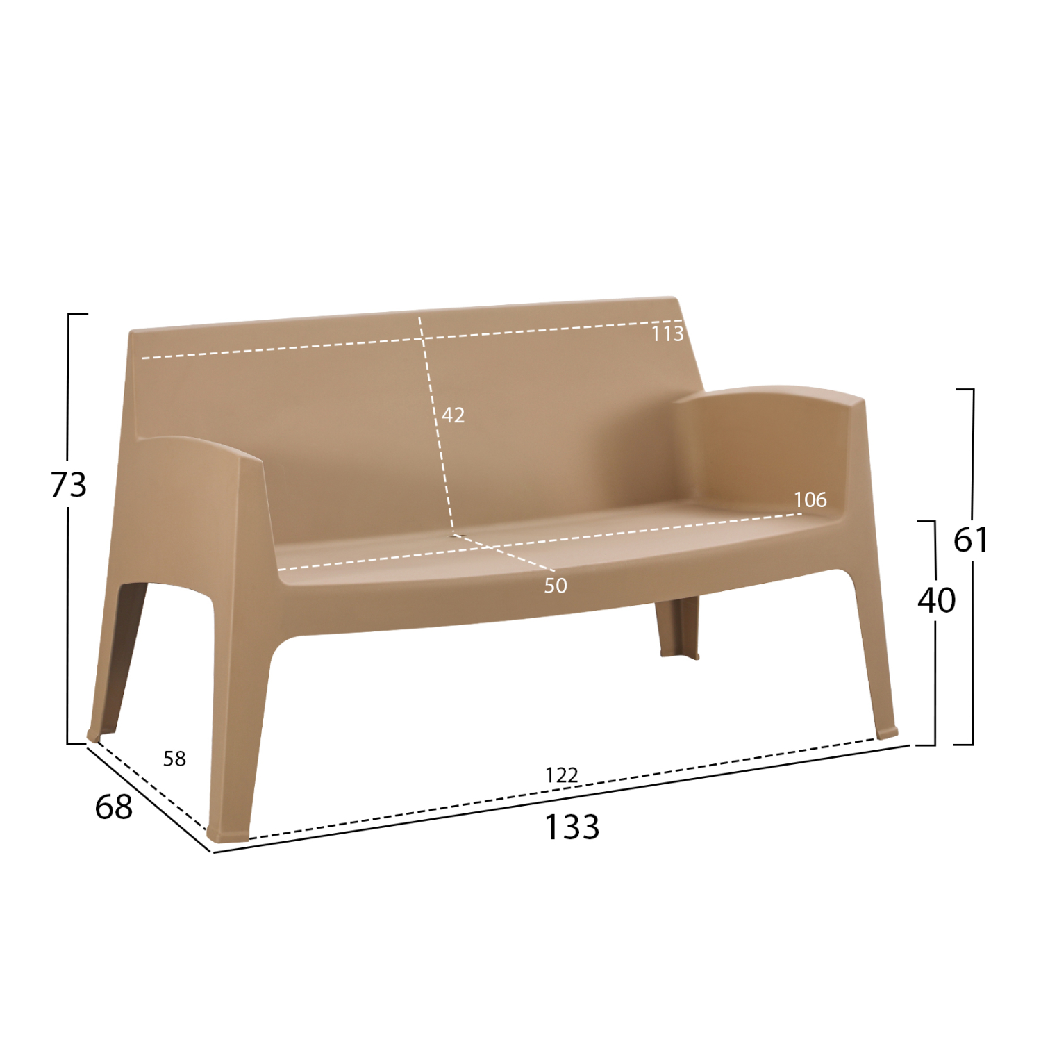 ΣΕΤ ΣΑΛΟΝΙ ΕΞ.ΧΩΡΟΥ 4ΤΜΧ SLEEK HM21268.03 ΚΑΠΟΥΤΣΙΝΟ ΠΟΛΥΠΡΟΠΥΛΕΝΙΟ (x1) - Image 2
