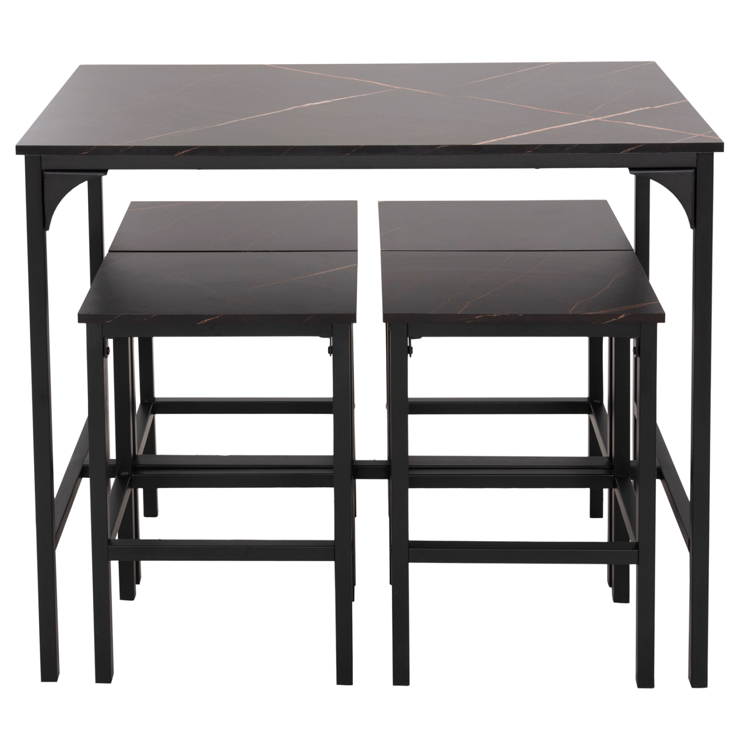 ΣΕΤ ΤΡΑΠΕΖΑΡΙΑ ΜΠΑΡ 5ΤΜΧ BOXY HM9882.13 ΜΑΥΡΟ ΜΕΤΑΛΛΟ-ΜΕΛΑΜΙΝΗ ΜΑΥΡΟ ΜΑΡΜΑΡΟ (x1) - Image 5