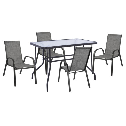 ΣΕΤ ΤΡΑΠΕΖΑΡΙΑΣ 5ΤΜΧ ADAM HM10897.01 ΤΡΑΠΕΖΙ 110x60εκ & 4 ΠΟΛΥΘΡΟΝΕΣ--ΓΚΡΙ (x1)