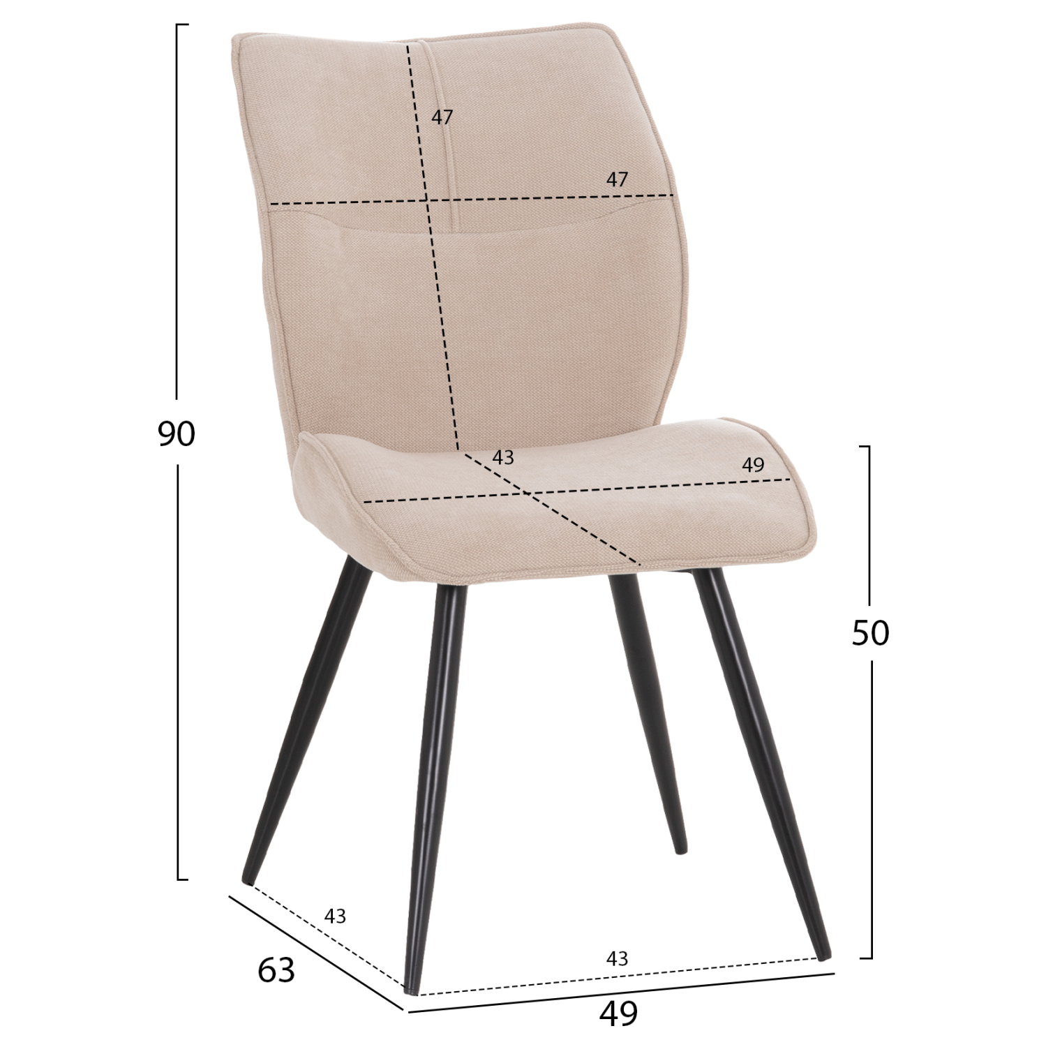 ΣΕΤ ΤΡΑΠΕΖΑΡΙΑΣ 5ΤΜΧ GAFF HM10955.02 ΚΕΡΑΜΙΚΟ TOP--ΥΦΑΣΜΑ ΜΠΕΖ & ΜΕΤΑΛ.ΠΟΔΙΑ ΜΑΥΡΑ (x1) - Image 3