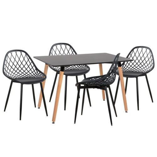 ΣΕΤ ΤΡΑΠΕΖΑΡΙΑΣ 5ΤΜΧ LIO HM21175 MDF TOP & ΠΟΛΥΠΡΟΠΥΛΕΝΙΟ ΣΕ ΜΑΥΡΟ (x1)