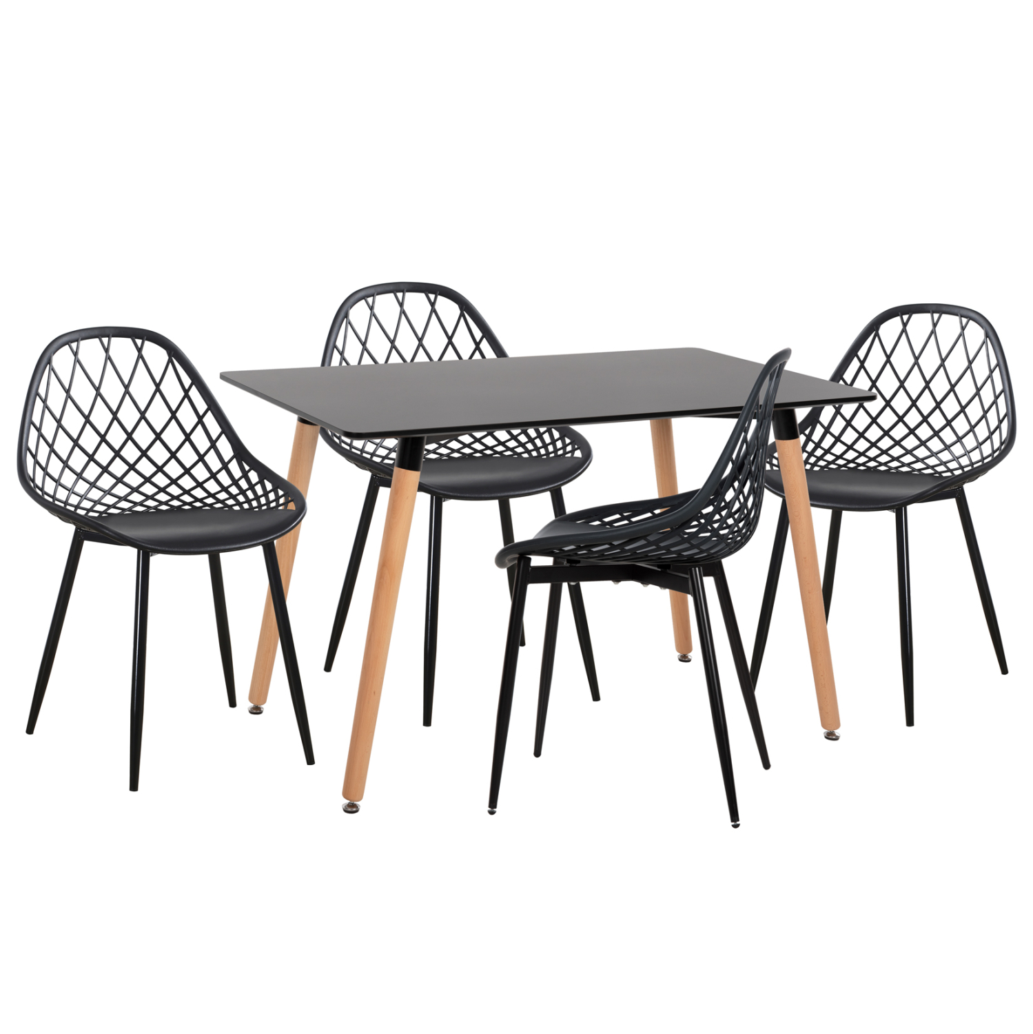 ΣΕΤ ΤΡΑΠΕΖΑΡΙΑΣ 5ΤΜΧ LIO HM21175 MDF TOP & ΠΟΛΥΠΡΟΠΥΛΕΝΙΟ ΣΕ ΜΑΥΡΟ (x1)