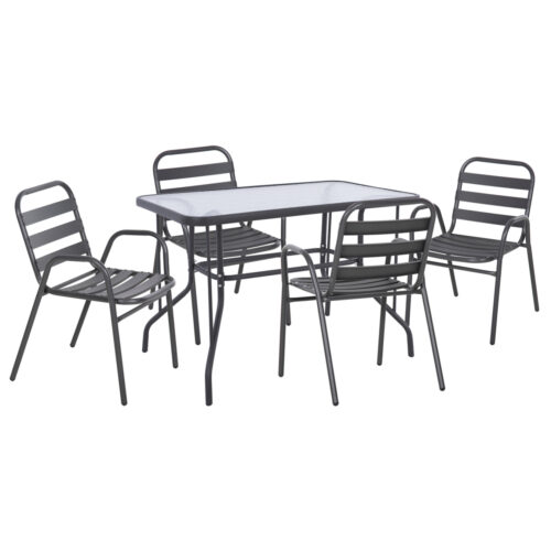 ΣΕΤ ΤΡΑΠΕΖΑΡΙΑΣ 5ΤΜΧ ADAM HM21219 ΚΑΡΕΚΛΕΣ ΜΕΤΑΛΛΙΚΕΣ & ΤΡΑΠΕΖΙ 110x60 ΓΚΡΙ (x1)