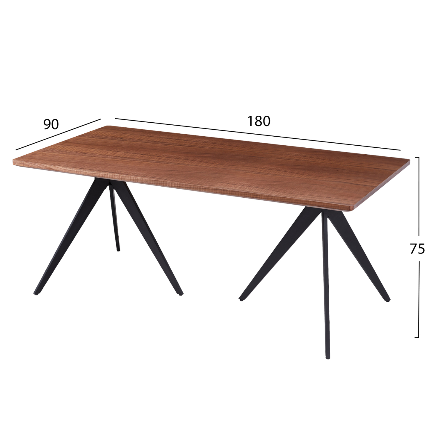 ΣΕΤ ΤΡΑΠΕΖΑΡΙΑΣ 7ΤΜΧ GAFF HM10935.03 MDF TOP ΚΑΡΥΔΙ--ΥΦΑΣΜΑ TAUPE & ΜΕΤΑΛΛΟ ΜΑΥΡΟ (x1) - Image 2