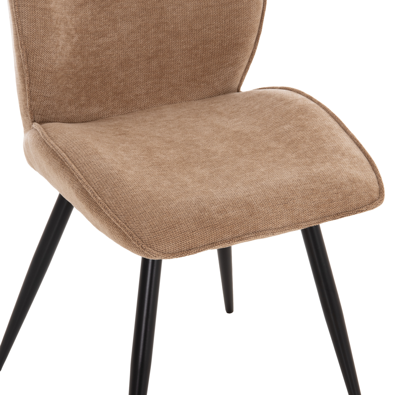 ΣΕΤ ΤΡΑΠΕΖΑΡΙΑΣ 7ΤΜΧ GAFF HM10935.03 MDF TOP ΚΑΡΥΔΙ--ΥΦΑΣΜΑ TAUPE & ΜΕΤΑΛΛΟ ΜΑΥΡΟ (x1) - Image 5