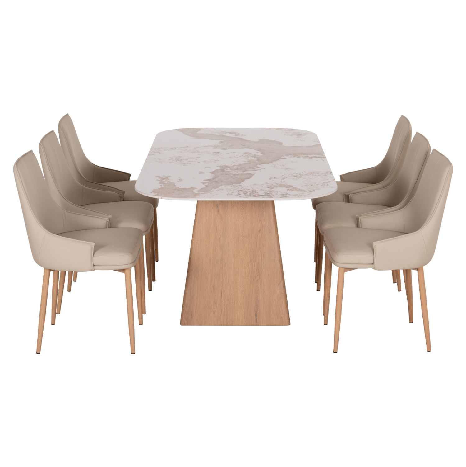 ΣΕΤ ΤΡΑΠΕΖΑΡΙΑΣ 7ΤΜΧ NORDU HM21359 ΚΕΡΑΜΙΚΟ TOP/MDF ΒΑΣΗ--PU ΚΡΕΜ/ΜΕΤΑΛ.ΠΟΔΙΑ (x1) - Image 6