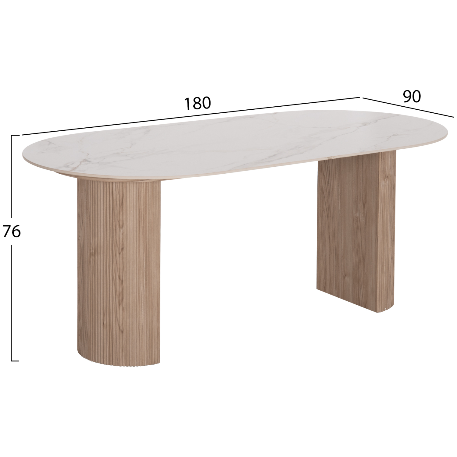 ΣΕΤ ΤΡΑΠΕΖΑΡΙΑΣ 7ΤΜΧ MELLOW HM21361 ΚΕΡΑΜΙΚΟ TOP/MDF ΠΟΔΙΑ--PU ΚΑΦΕ/ΜΕΤΑΛ.ΠΟΔΙΑ (x1) - Image 3