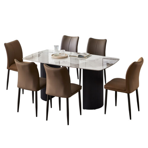 ΣΕΤ ΤΡΑΠΕΖΑΡΙΑΣ 7ΤΜΧ MINAO HM21362 ΚΕΡΑΜΙΚΟ TOP/MDF ΠΟΔΙΑ--PU ΚΑΦΕ/ΜΕΤΑΛ.ΠΟΔΙΑ (x1)