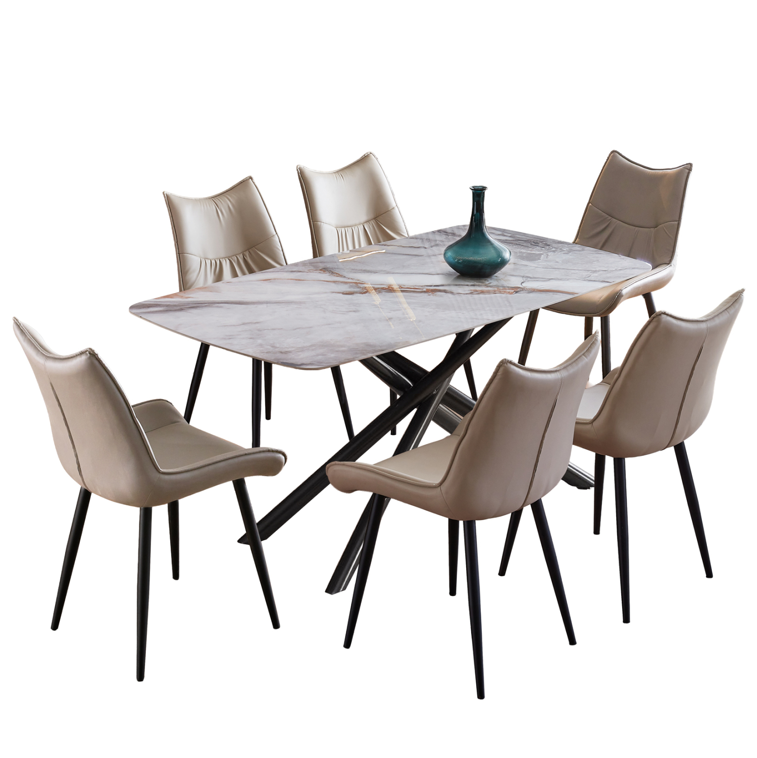 ΣΕΤ ΤΡΑΠΕΖΑΡΙΑΣ 7ΤΜΧ ISKA HM21363 ΚΕΡΑΜΙΚΟ TOP/ΜΕΤΑΛ. ΠΟΔΙΑ--PU ΜΠΕΖ/ΜΕΤΑΛ.ΠΟΔΙΑ (x1)