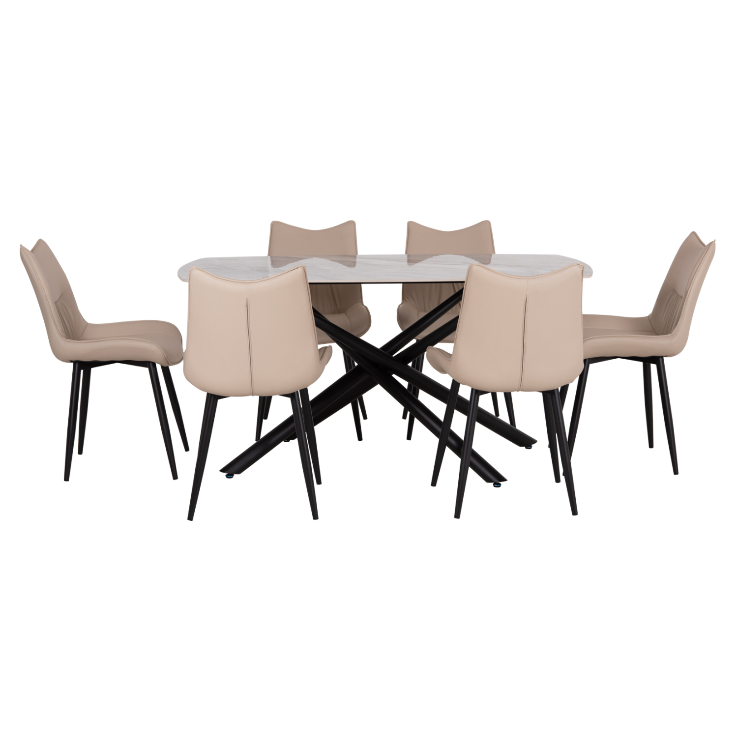 ΣΕΤ ΤΡΑΠΕΖΑΡΙΑΣ 7ΤΜΧ ISKA HM21363 ΚΕΡΑΜΙΚΟ TOP/ΜΕΤΑΛ. ΠΟΔΙΑ--PU ΜΠΕΖ/ΜΕΤΑΛ.ΠΟΔΙΑ (x1) - Image 4