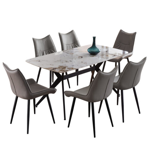ΣΕΤ ΤΡΑΠΕΖΑΡΙΑΣ 7ΤΜΧ AIKA HM21364 ΚΕΡΑΜΙΚΟ TOP/ΜΕΤΑΛ. ΠΟΔΙΑ--PU ΓΚΡΙ/ΜΕΤΑΛ.ΠΟΔΙΑ (x1)