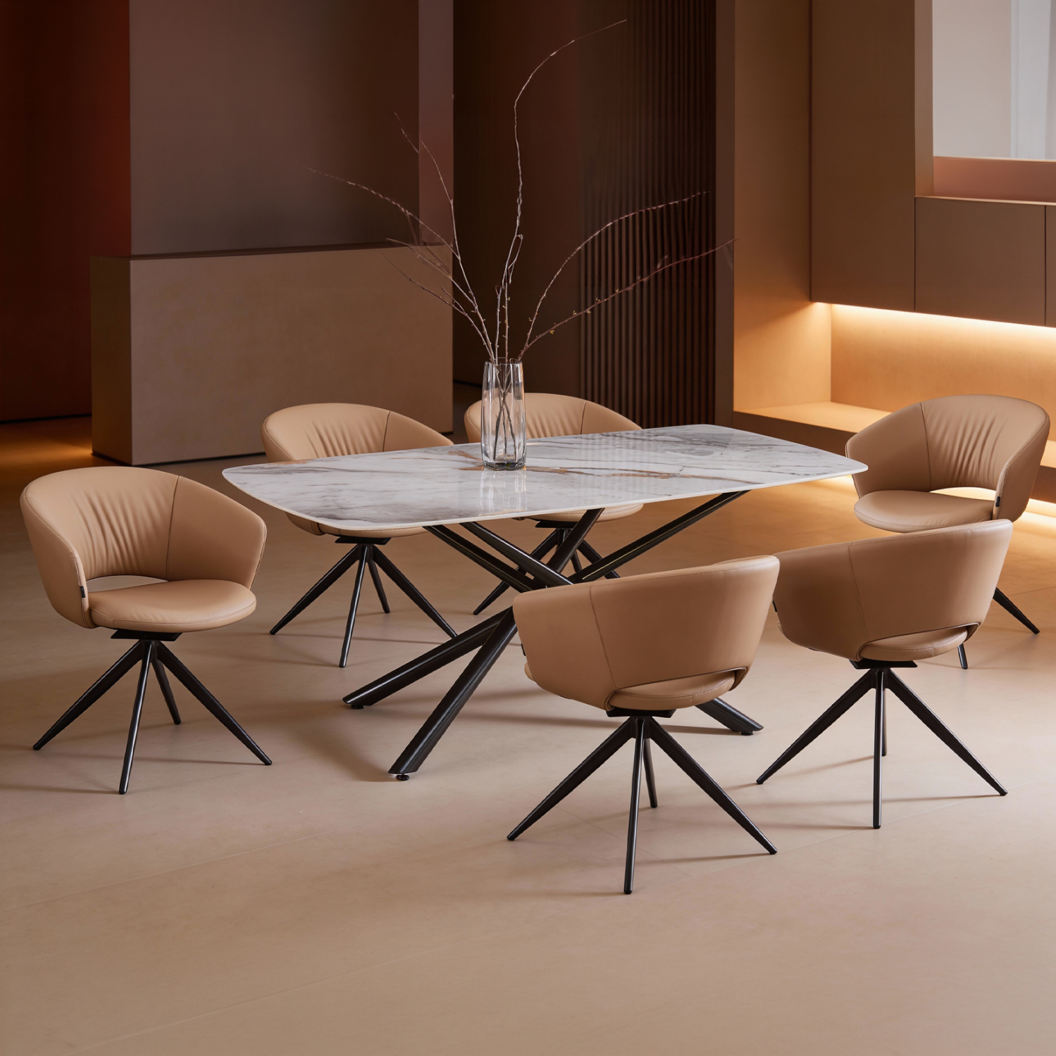 ΣΕΤ ΤΡΑΠΕΖΑΡΙΑΣ 7ΤΜΧ HANAE HM21365 ΚΕΡΑΜΙΚΟ TOP/ΜΕΤΑΛ. ΠΟΔΙΑ--PU ΜΟΚΑ/ΜΕΤΑΛ.ΠΟΔΙΑ (x1) - Image 2