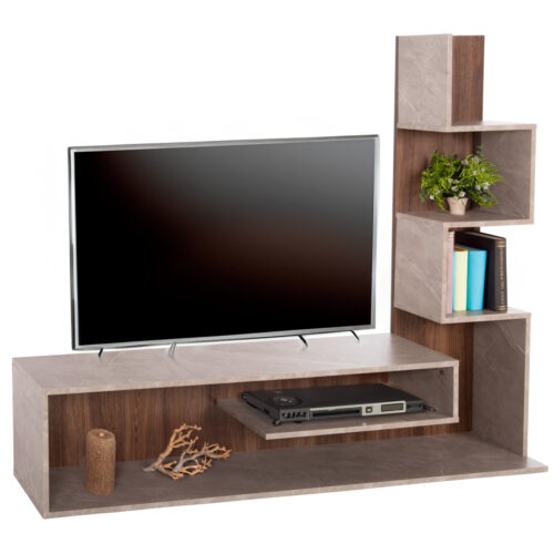ΣΥΝΘΕΤΟ ΤΗΛΕΟΡΑΣΗΣ EDELIE HM8908.14 ΜΕΛΑΜΙΝΗ ΓΚΡΙ STONE TEXTURE-ΦΥΣΙΚΟ 150x29,5x120Υεκ. (x1)