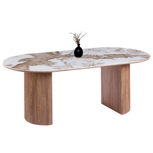 ΤΡΑΠΕΖΙ ΟΒΑΛ MARBLEX HM18428 ΚΕΡΑΜΙΚΟ TOP ΣΕ PANDORA--MDF ΠΟΔΙΑ 210x100x77Υεκ (x1)