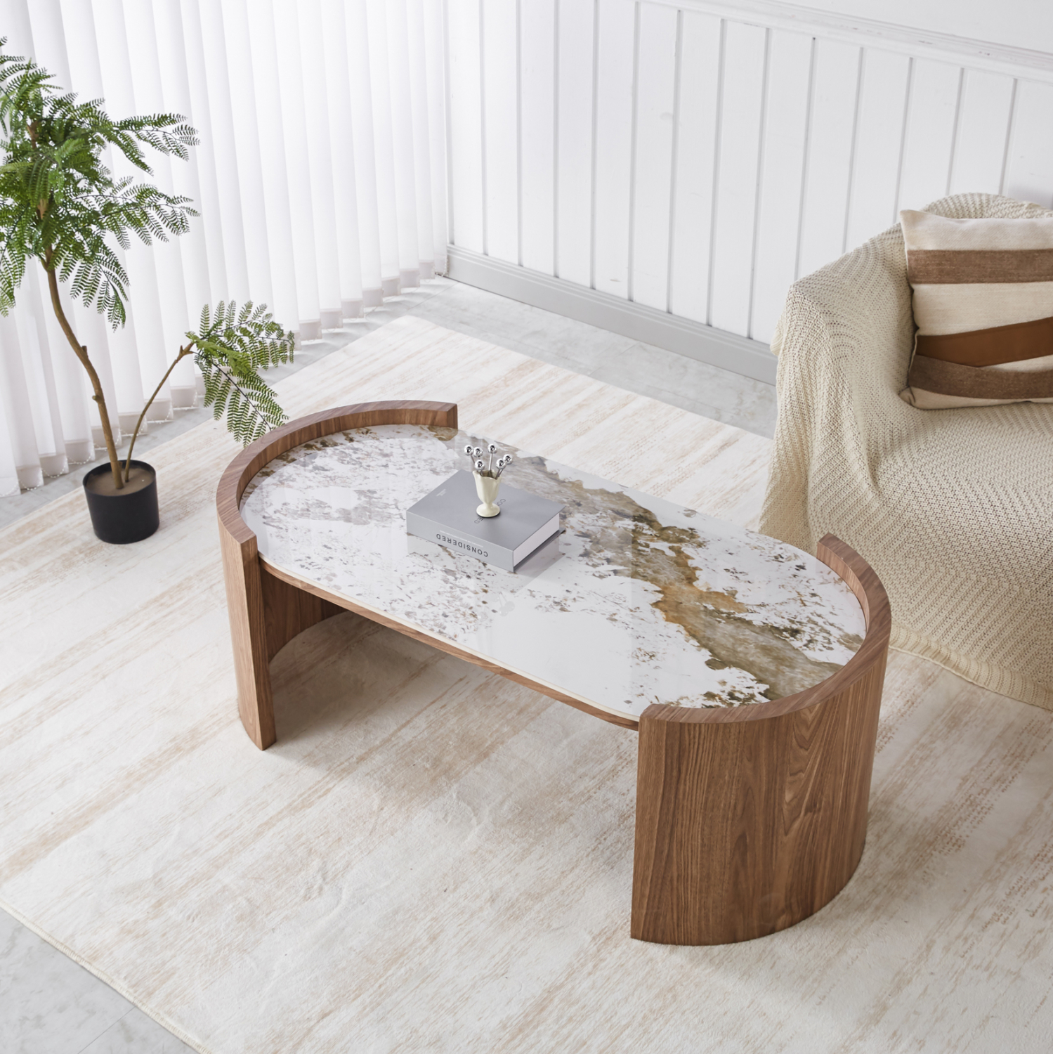 ΤΡΑΠΕΖΙ ΣΑΛΟΝΙΟΥ MARBLEX HM18445 ΚΕΡΑΜΙΚΟ TOP PANDORA--MDF ΠΟΔΙΑ 120x60x43Υεκ (x1) - Image 2