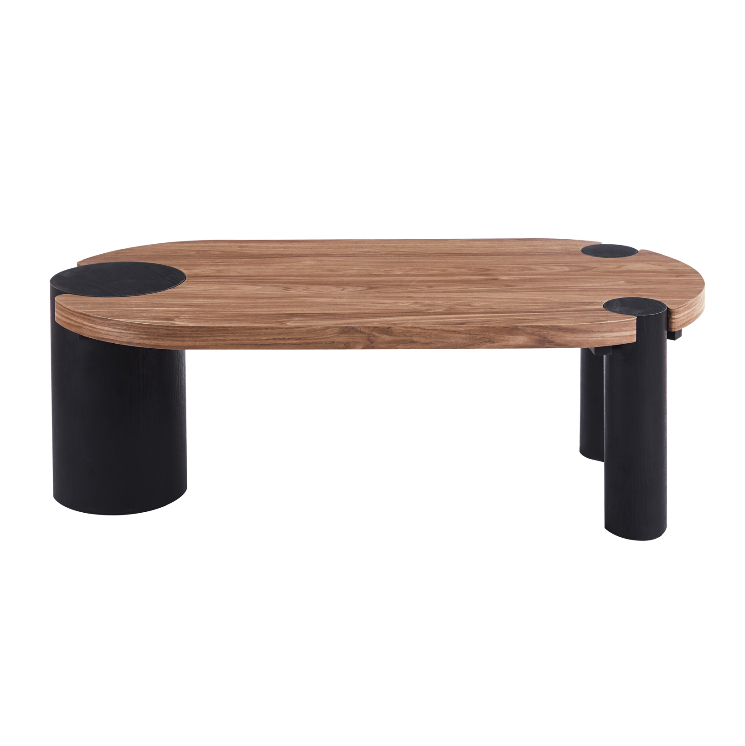 ΤΡΑΠΕΖΙ ΣΑΛΟΝΙΟΥ ΟΒΑΛ OVALON HM18433.05 MDF TOP ΚΑΡΥΔΙ-MDF ΠΟΔΙΑ ΜΑΥΡΑ 120x60x40Υεκ (x1) - Image 4
