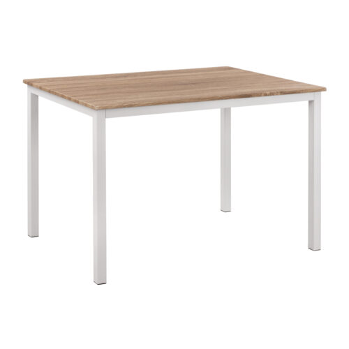 ΤΡΑΠΕΖΙ ΤΡΑΠΕΖΑΡΙΑΣ GOOSE HM9532.02 MDF SONAMA-ΛΕΥΚΟ ΜΕΤΑΛΛΟ 120X80Χ75Yεκ. (x1)