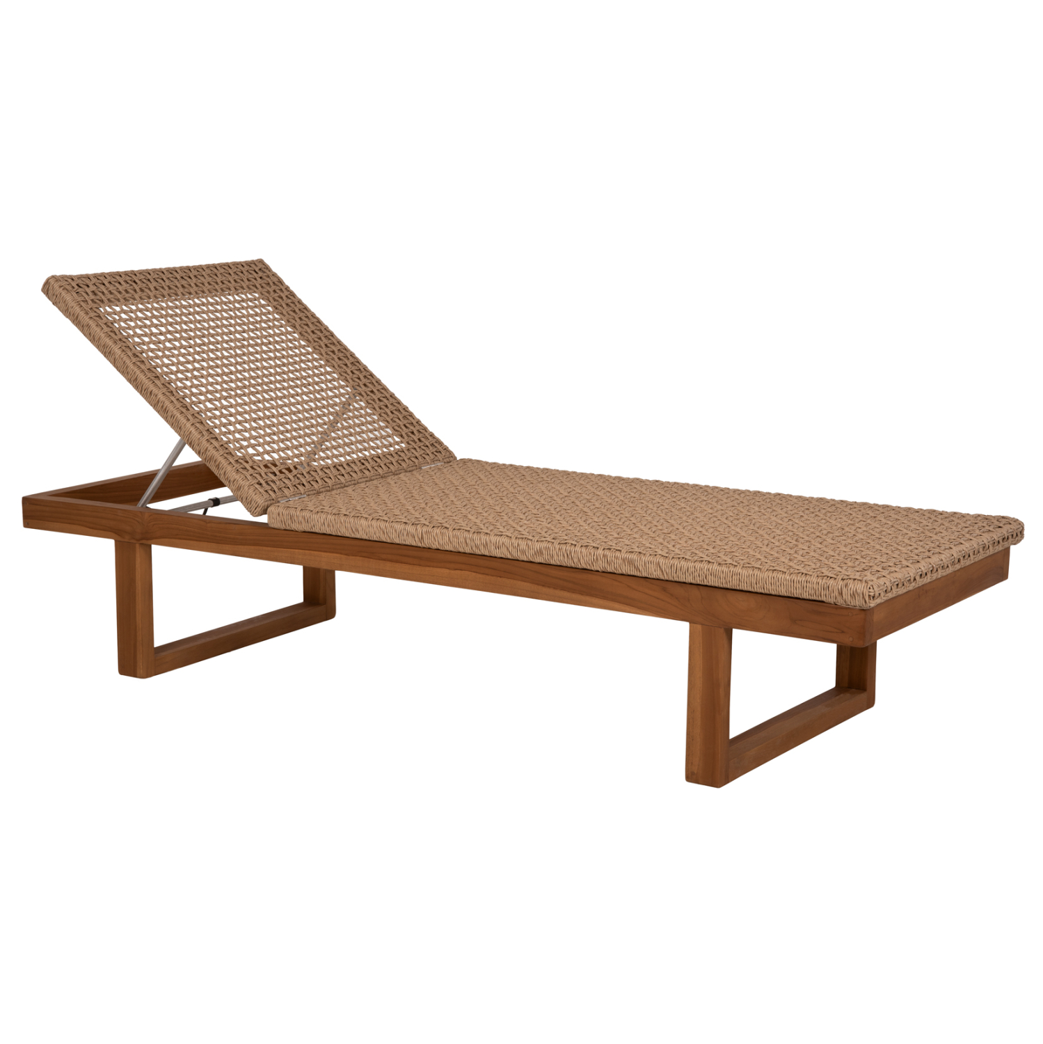 ΞΑΠΛΩΣΤΡΑ PATRON HM5993 TEAK ΞΥΛΟ ΚΑΙ ΣΧΟΙΝΙ VIRO ΣΕ ΠΛΕΞΗ WICKER 191x65x86Yεκ. (x1)