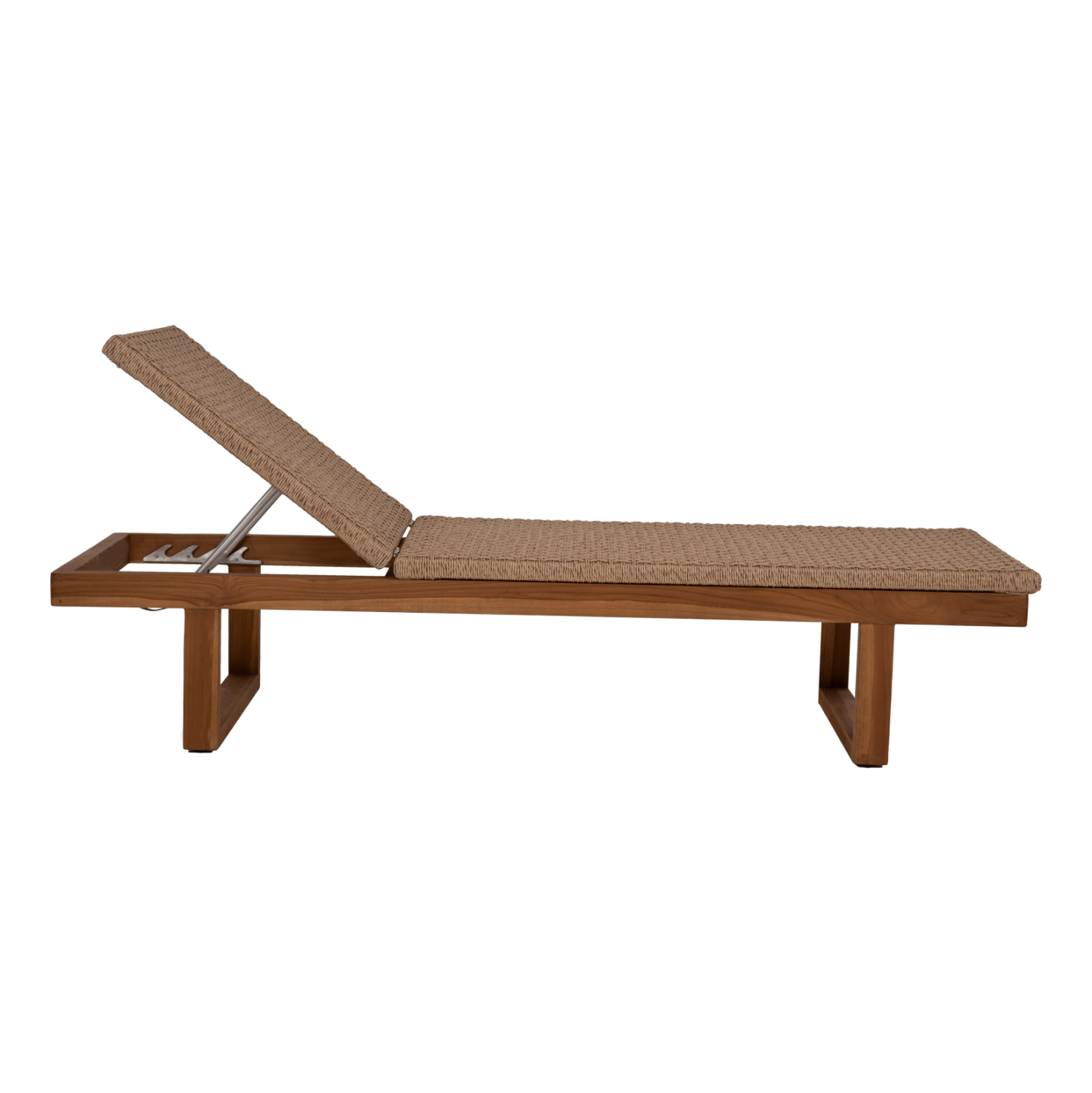 ΞΑΠΛΩΣΤΡΑ PATRON HM5993 TEAK ΞΥΛΟ ΚΑΙ ΣΧΟΙΝΙ VIRO ΣΕ ΠΛΕΞΗ WICKER 191x65x86Yεκ. (x1) - Image 3