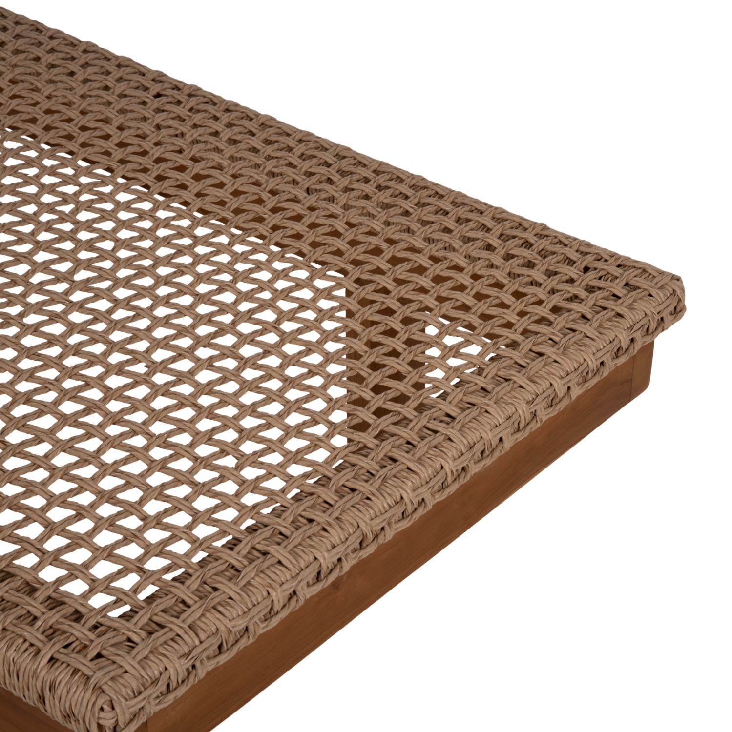 ΞΑΠΛΩΣΤΡΑ PATRON HM5993 TEAK ΞΥΛΟ ΚΑΙ ΣΧΟΙΝΙ VIRO ΣΕ ΠΛΕΞΗ WICKER 191x65x86Yεκ. (x1) - Image 5