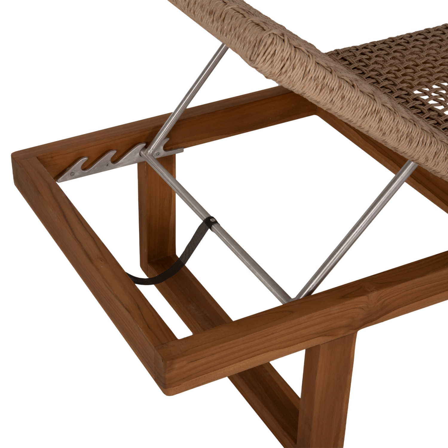 ΞΑΠΛΩΣΤΡΑ PATRON HM5993 TEAK ΞΥΛΟ ΚΑΙ ΣΧΟΙΝΙ VIRO ΣΕ ΠΛΕΞΗ WICKER 191x65x86Yεκ. (x1) - Image 8