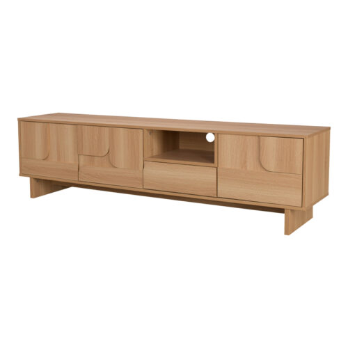 Έπιπλο τηλεόρασης Jenfia pakoworld mdf σε φυσική απόχρωση 180x39x45,5εκ (x1)