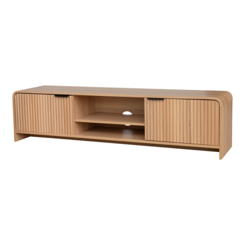 Έπιπλο τηλεόρασης Anfen pakoworld mdf σε φυσική απόχρωση 160x39x40,5εκ (x1)