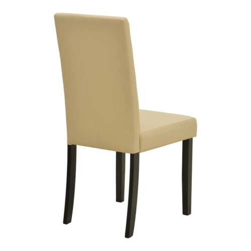 Καρέκλα Zeben pakoworld εκρού PU με πόδι μαύρο rubberwood 43,5x55,5x93,5εκ (x2)