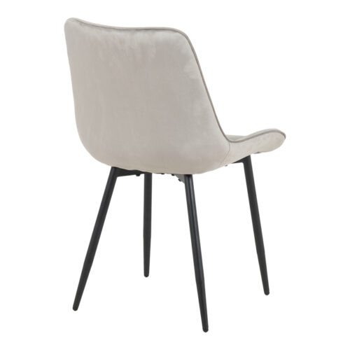 Καρέκλα Berne pakoworld βελούδο σε γκρί απόχρωση 53x62x84εκ (x4)