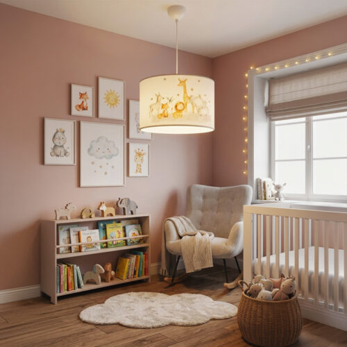 Παιδικό φωτιστικό οροφής Tots pakoworld led E27 πολύχρωμο PVC Φ30x20εκ (x1)